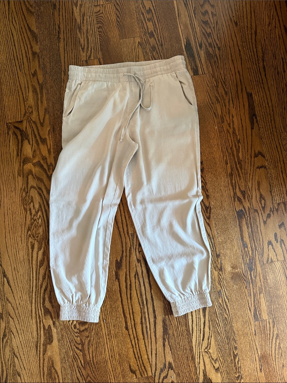 cloth & stone Light Cream Elastic-Waist Jogger Pants